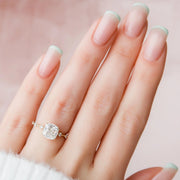  The Hidden Halo Penelope Cushion Moissanite Ring 18k Yellow Gold 003
