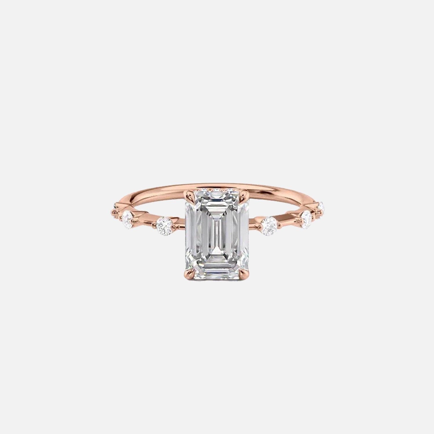  The Hidden Halo Penelope Emerald Lab Diamond Ring 14k Rose Gold 001