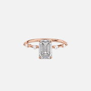  The Hidden Halo Penelope Emerald Lab Diamond Ring 18k Rose Gold 001