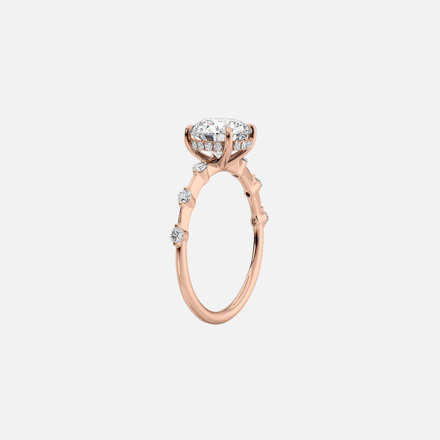  The Hidden Halo Penelope Emerald Moissanite Ring 18k Rose Gold 002