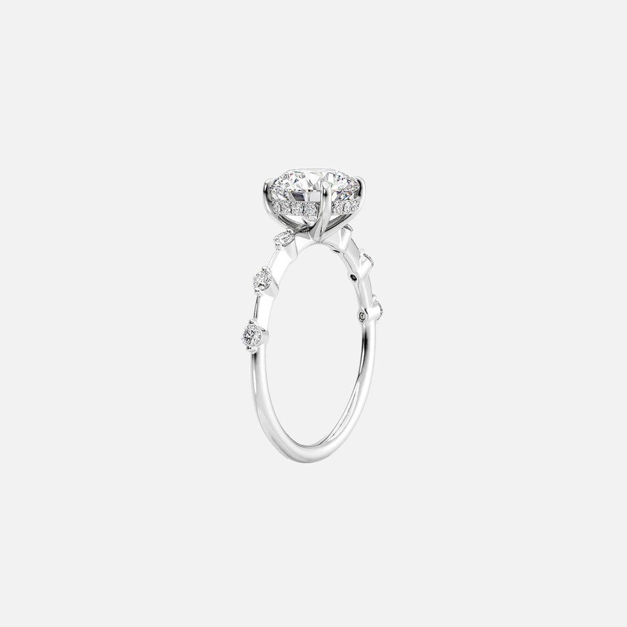  The Hidden Halo Penelope Emerald Moissanite Ring 18k White Gold 002