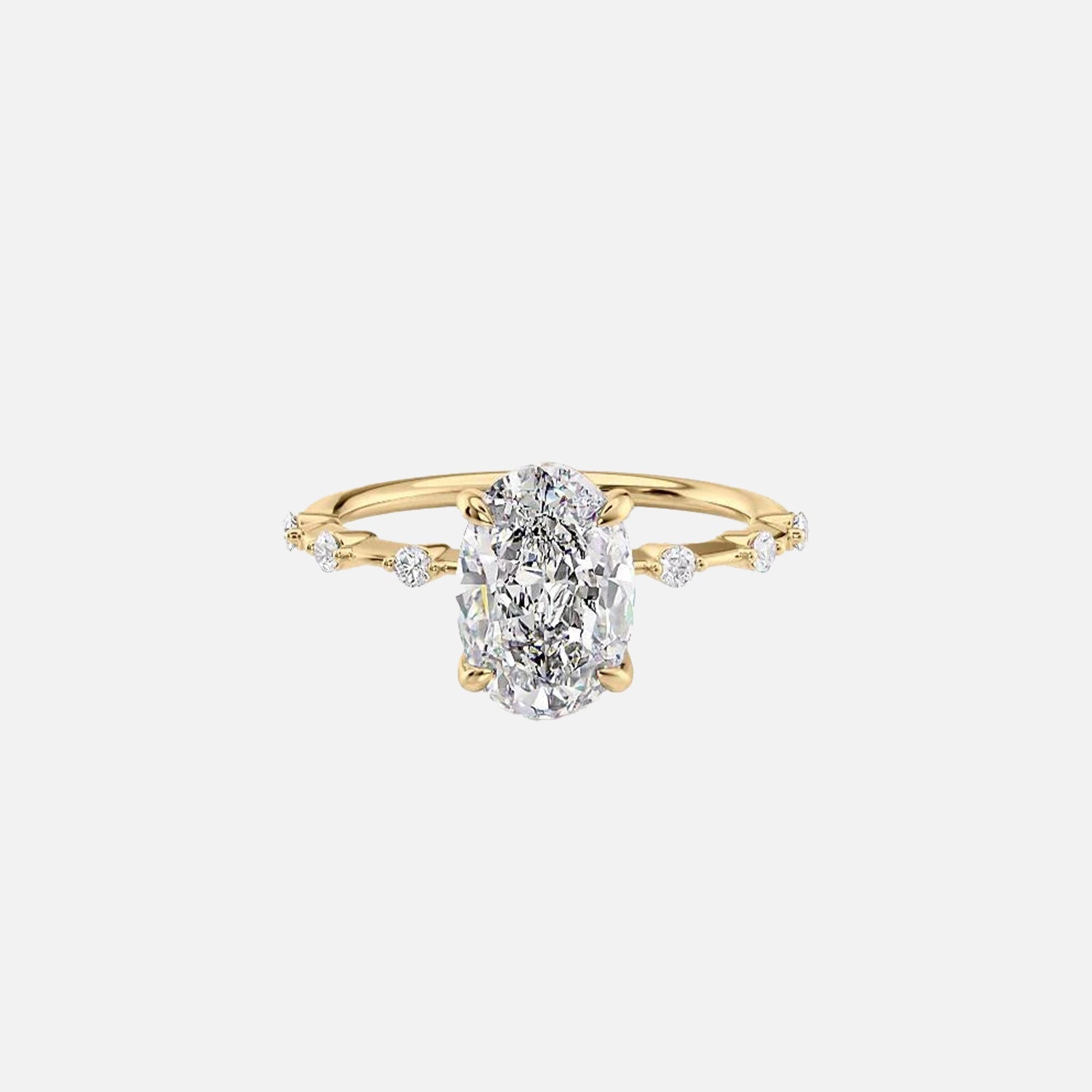 The Hidden Halo Penelope Oval Lab Diamond Ring 14k Yellow Gold 001