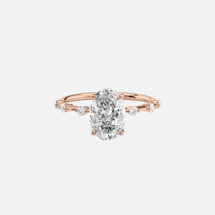  The Hidden Halo Penelope Oval Moissanite Ring 14k Rose Gold 001