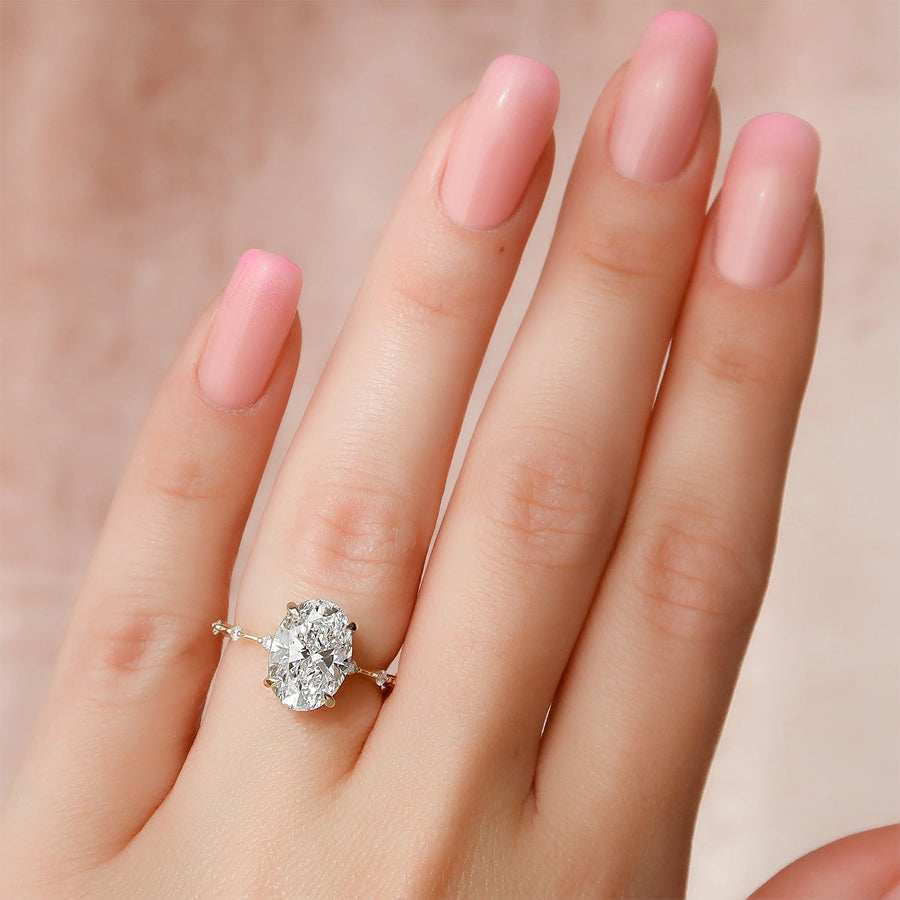  The Hidden Halo Penelope Oval Moissanite Ring 14k Yellow Gold 003