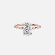  The Hidden Halo Penelope Oval Moissanite Ring 18k Rose Gold 001