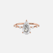  The Hidden Halo Penelope Pear Lab Diamond Ring 14k Rose Gold 001