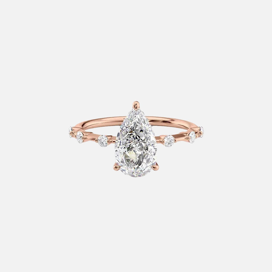  The Hidden Halo Penelope Pear Moissanite Ring 14k Rose Gold 001