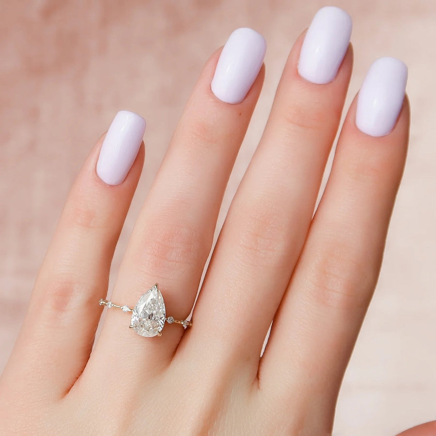  The Hidden Halo Penelope Pear Moissanite Ring 18k Yellow Gold 003