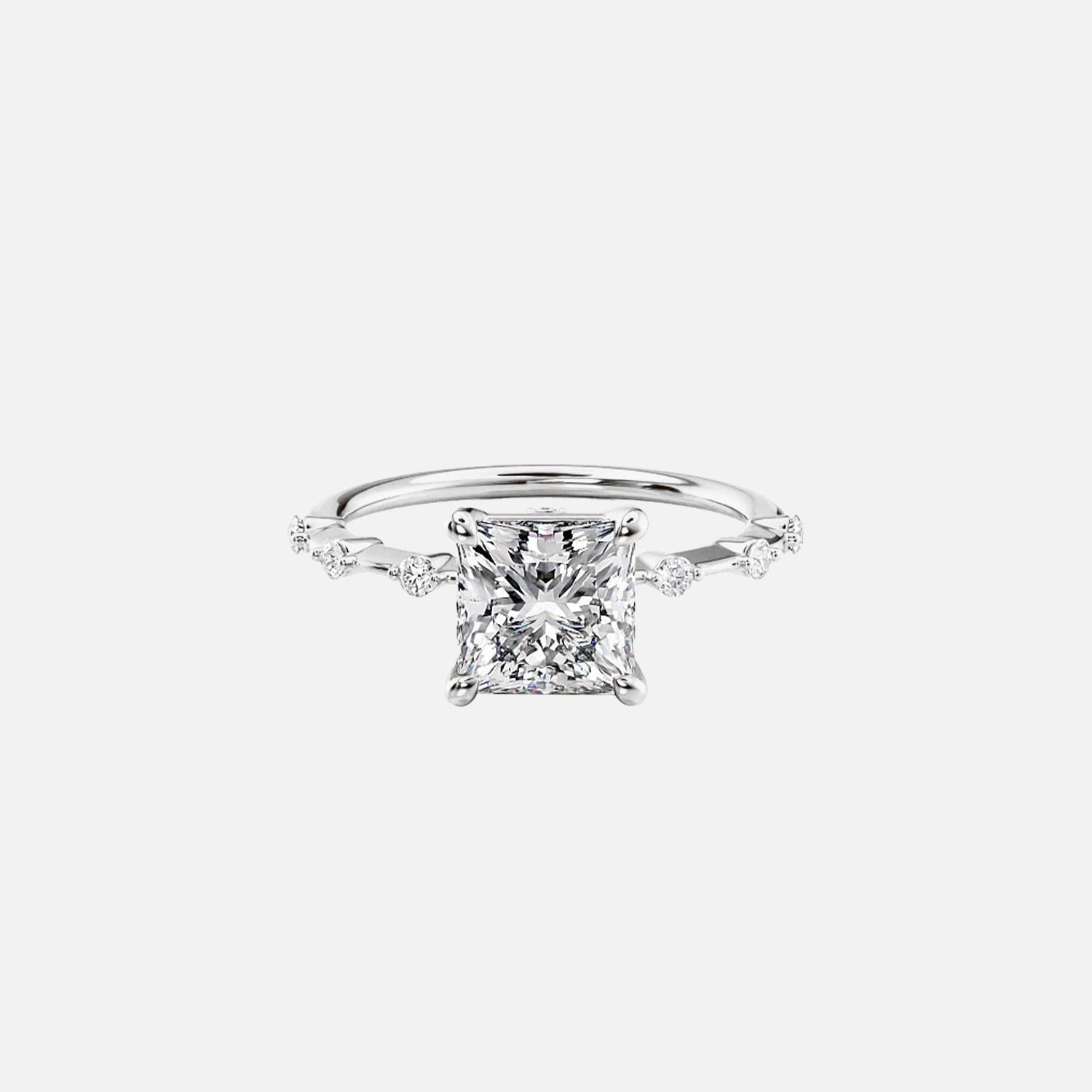  The Hidden Halo Penelope Princess Lab Diamond Ring 14k White Gold 001
