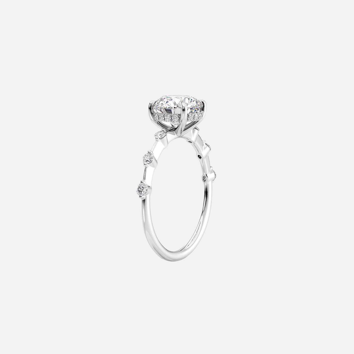  The Hidden Halo Penelope Princess Lab Diamond Ring 14k White Gold 002