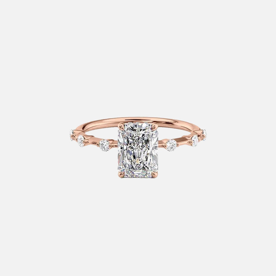 The Hidden Halo Penelope Radiant Moissanite Ring 18k Rose Gold 001