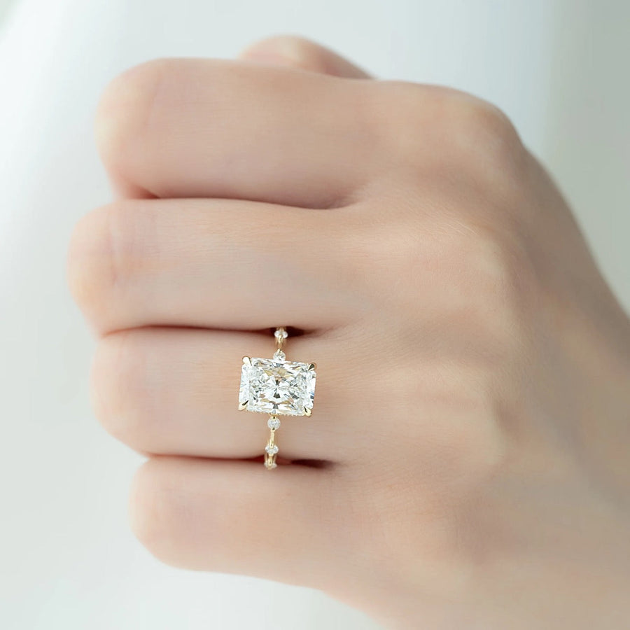  The Hidden Halo Penelope Radiant Moissanite Ring 18k Yellow Gold 003