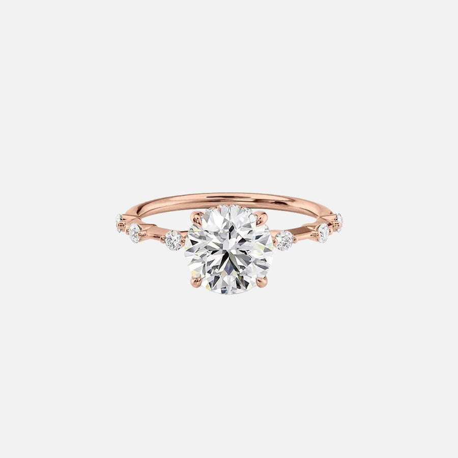  The Hidden Halo Penelope Round Lab Diamond Ring 14k Rose Gold 001