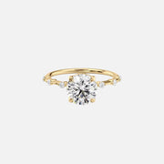 The Hidden Halo Penelope Round Moissanite Ring 14k Yellow Gold 001
