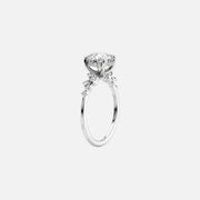 The Hidden Halo Stellar Emerald Side Stone Moissanite Ring - KNT - Engagement Rings, Wedding Bands & Fine Jewelry