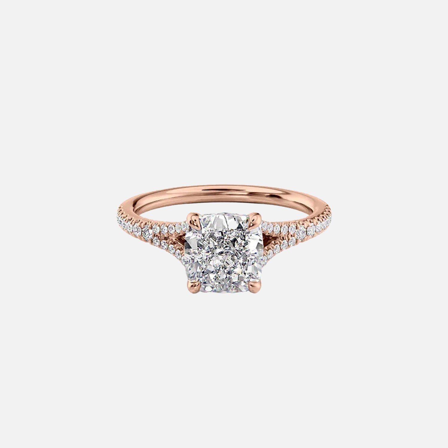  The Jade Cushion Lab Diamond Ring 14k Rose Gold 001