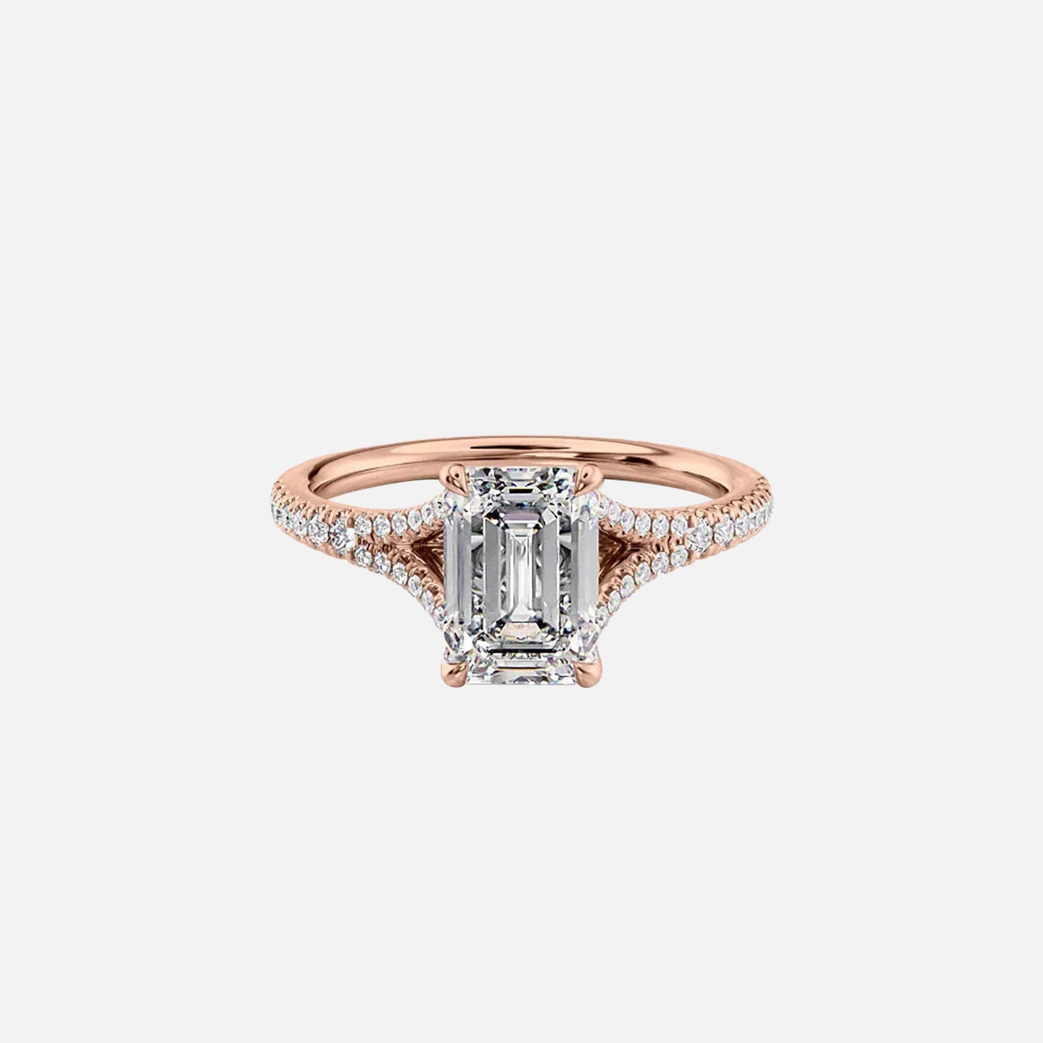  The Jade Emerald Lab Diamond Ring 14k Rose Gold 001