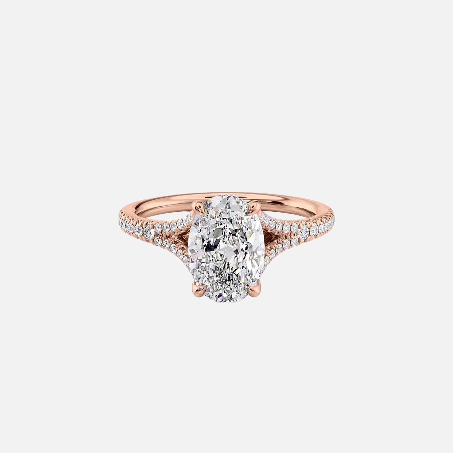  The Jade Oval Moissanite Ring 14k Rose Gold 001