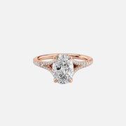  The Jade Oval Moissanite Ring 14k Rose Gold 001