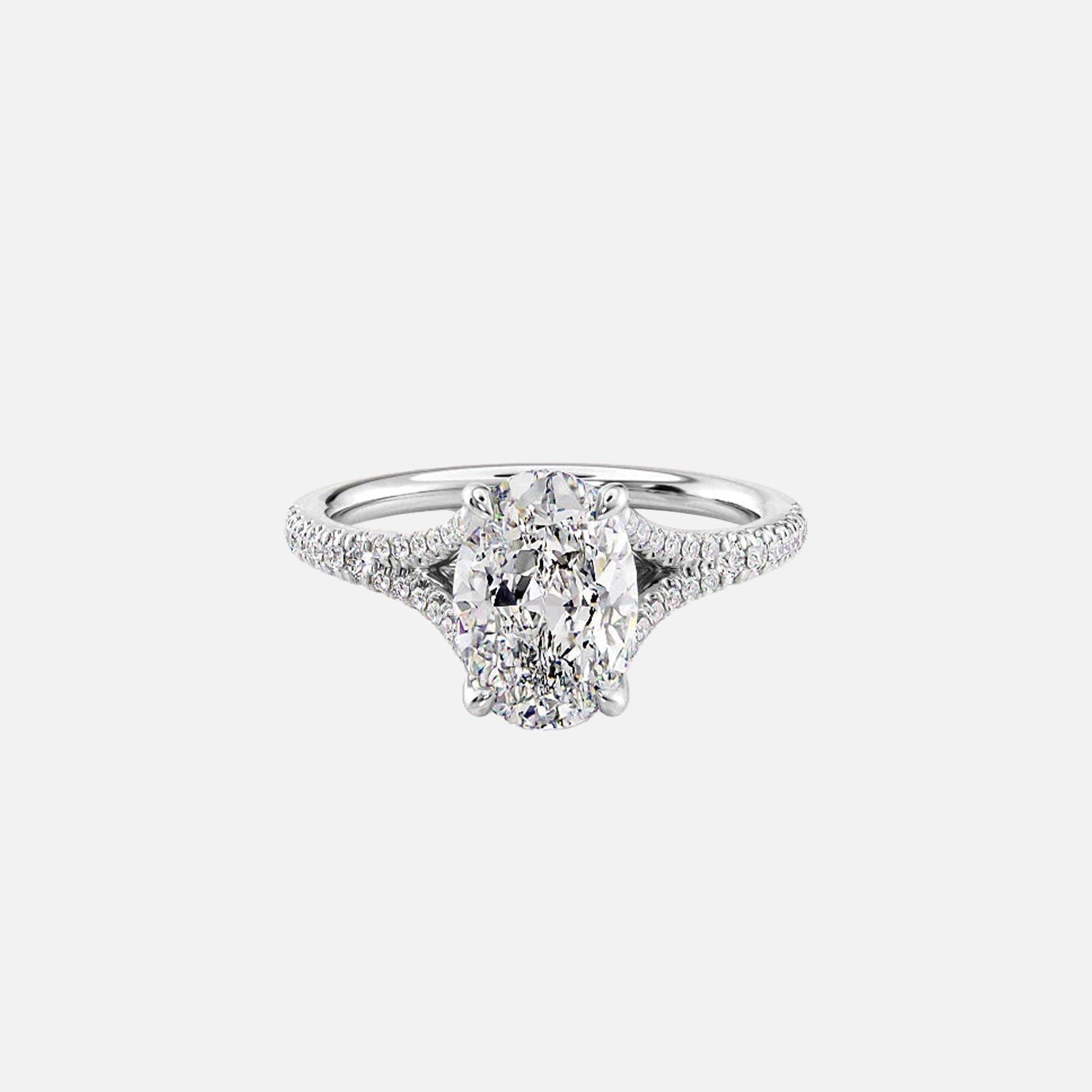  The Jade Oval Moissanite Ring 14k White Gold 001