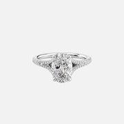  The Jade Oval Moissanite Ring 14k White Gold 001