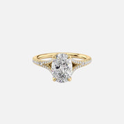 The Jade Oval Moissanite Ring 14k Yellow Gold 001