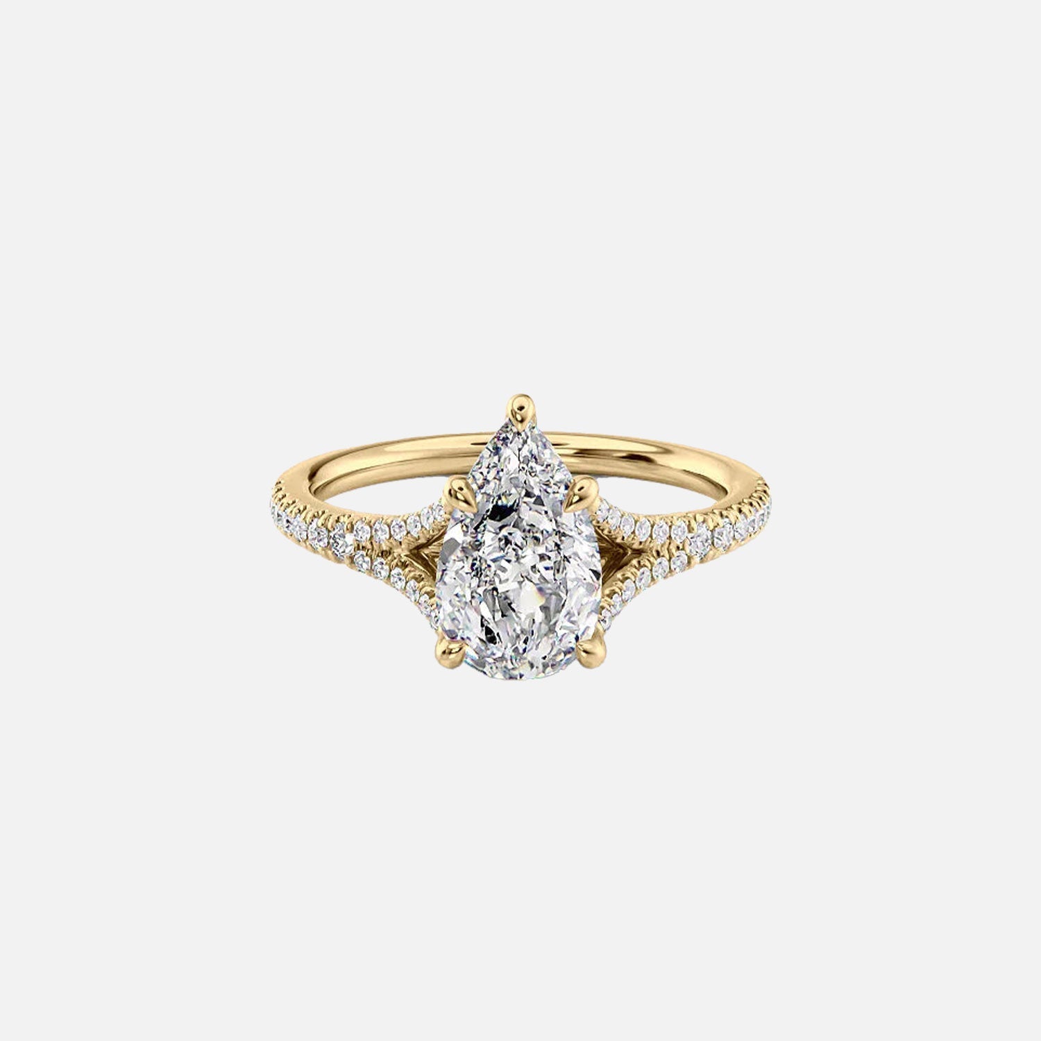 The Jade Pear Lab Diamond Ring 14k Yellow Gold 001