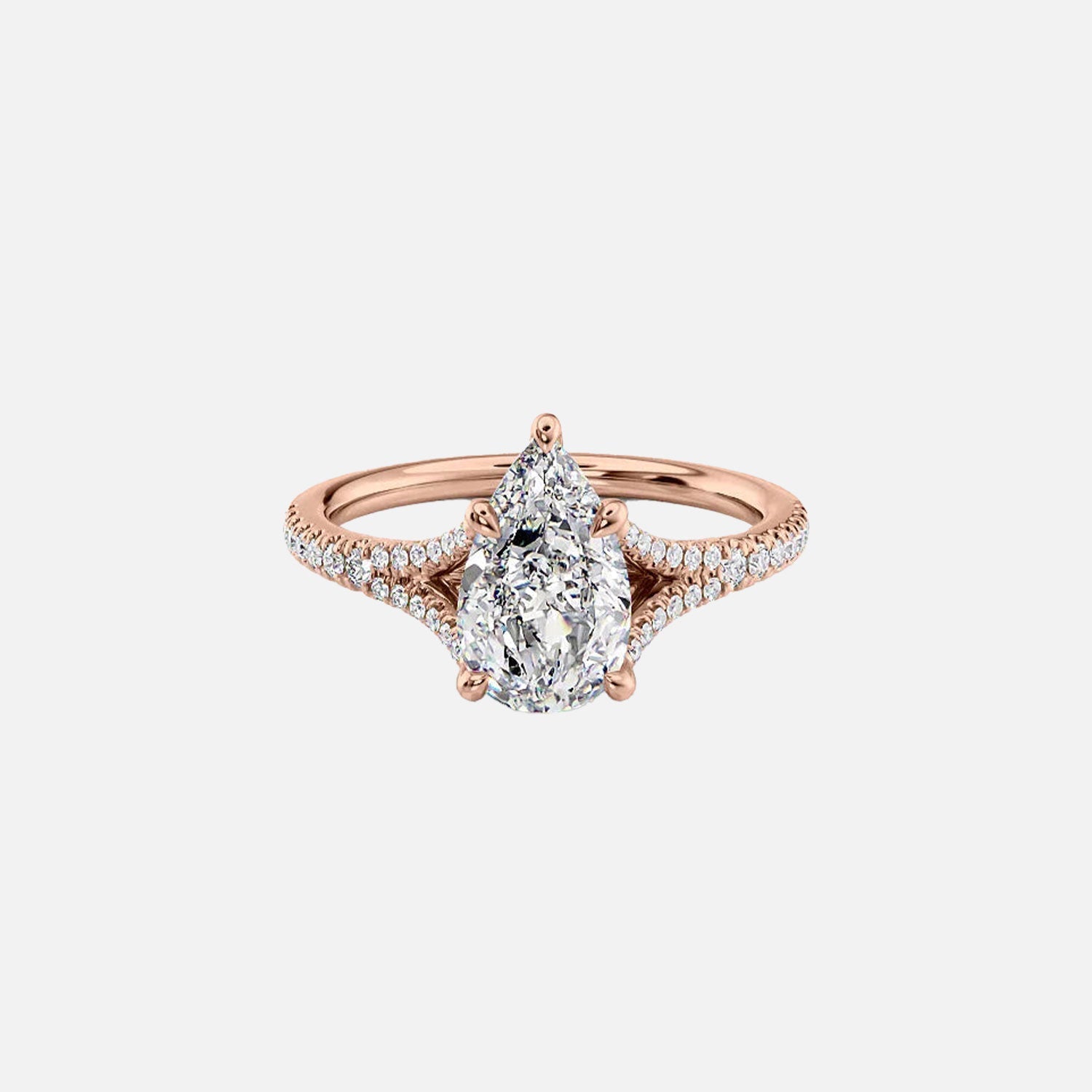  The Jade Pear Moissanite Ring 14k Rose Gold 001
