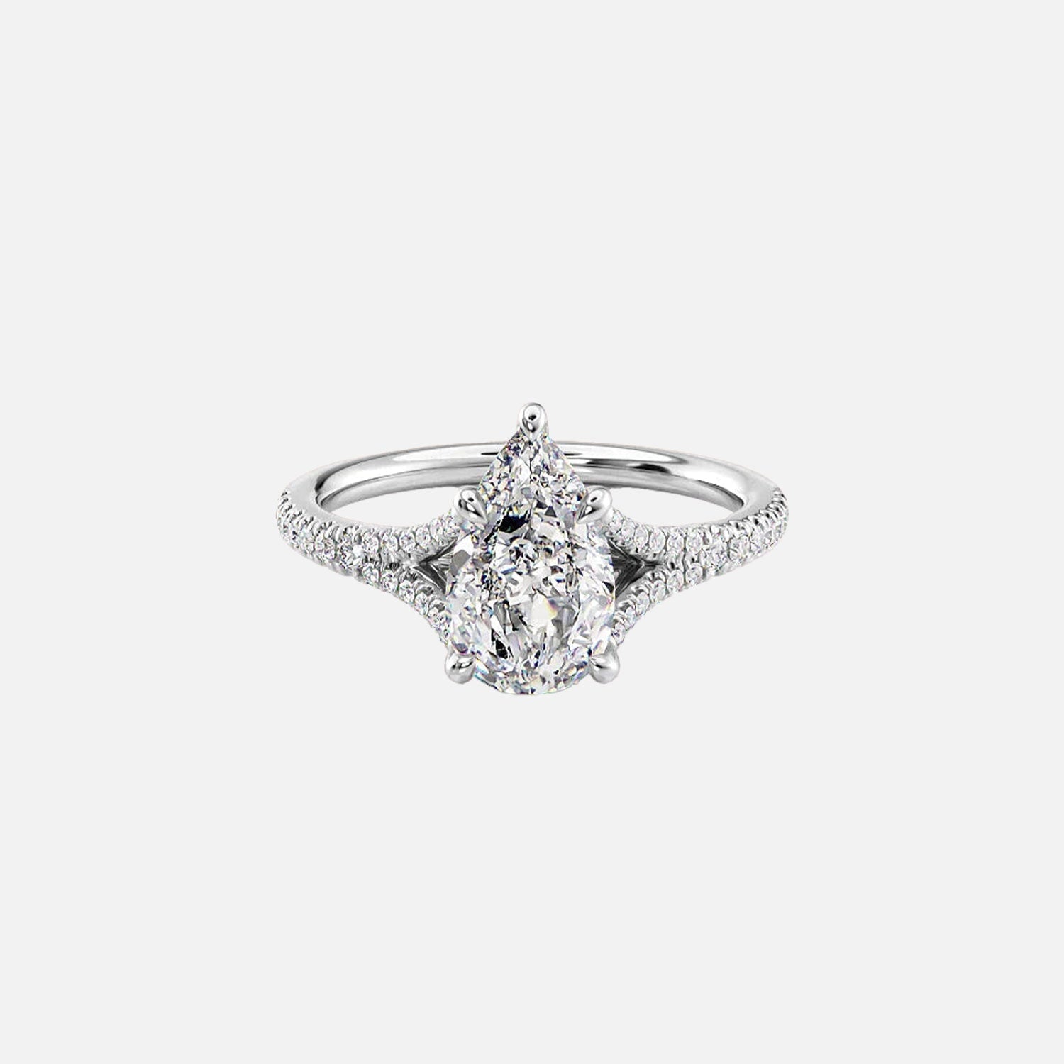  The Jade Pear Moissanite Ring 14k White Gold 001