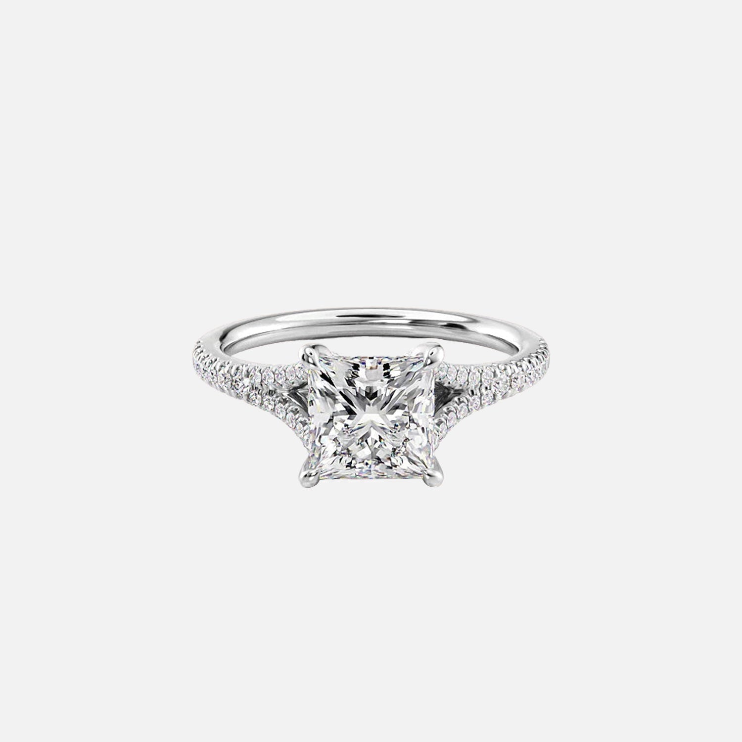  The Jade Princess Moissanite Ring 14k White Gold 001