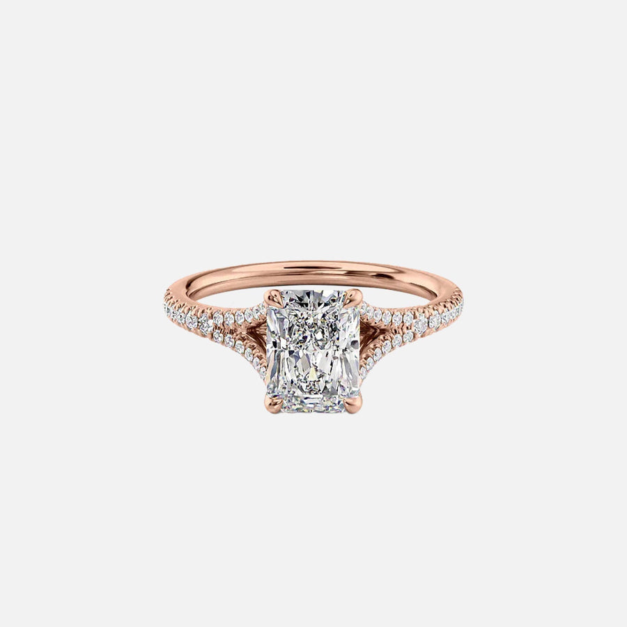  The Jade Radiant Lab Diamond Ring 14k Rose Gold 001
