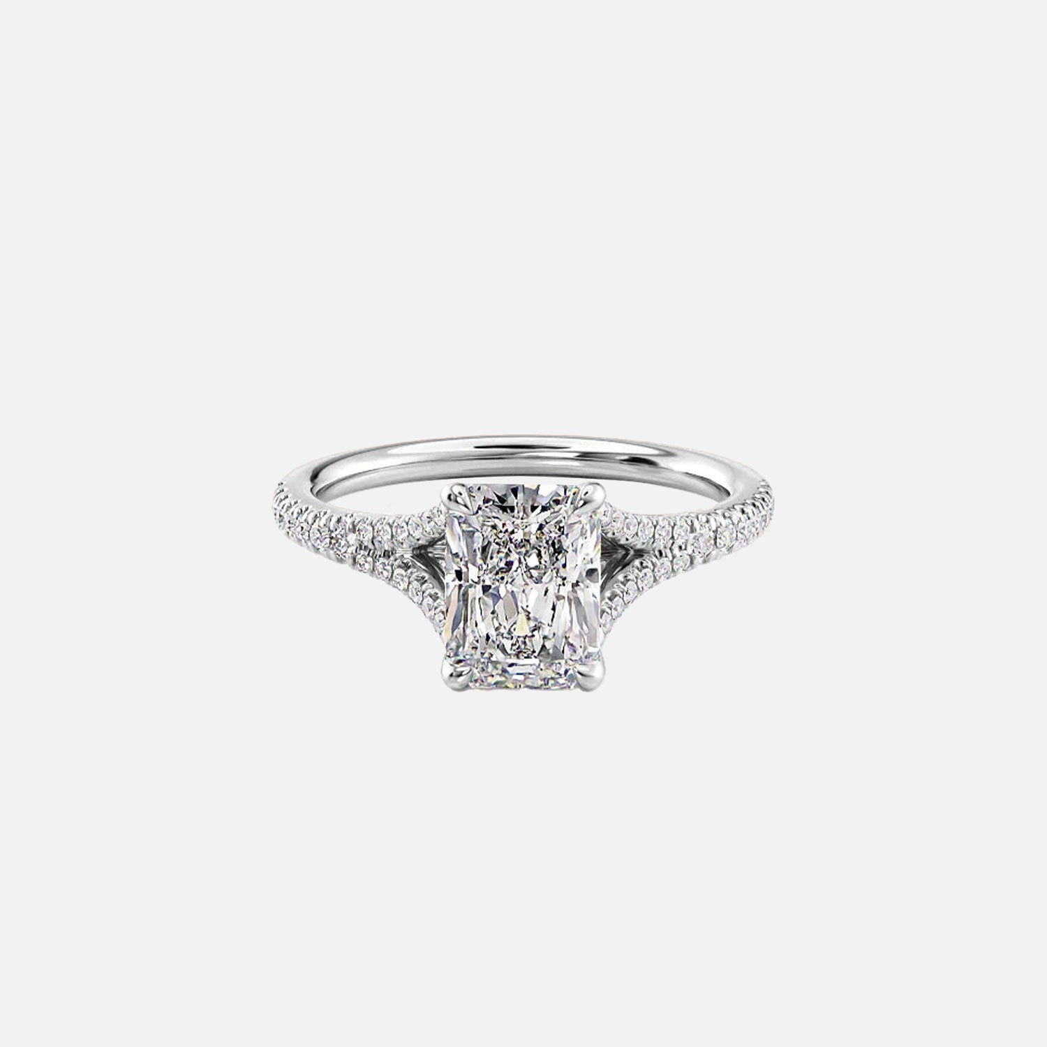 The Jade Radiant Moissanite Ring 14k White Gold 001