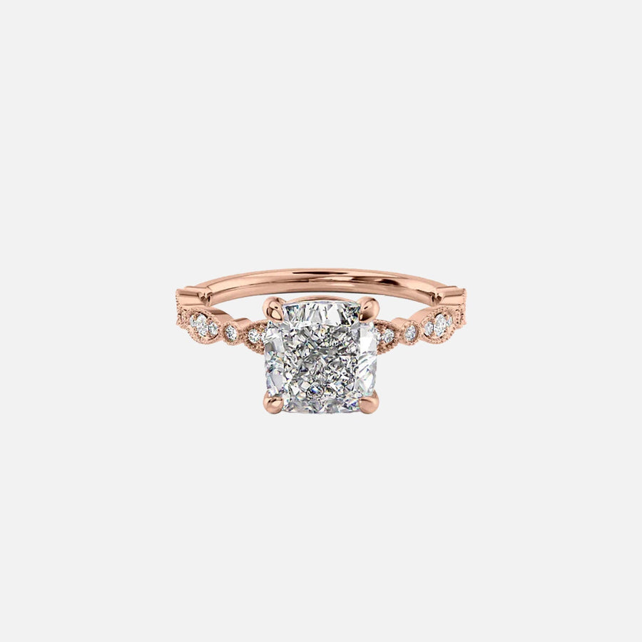  The Jasmine Cushion Moissanite Ring 14k Rose Gold 001