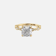 The Jasmine Cushion Moissanite Ring 14k Yellow Gold 001