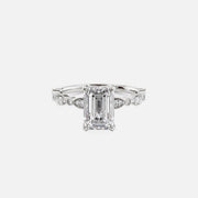  The Jasmine Emerald Lab Diamond Ring 18k White Gold 001