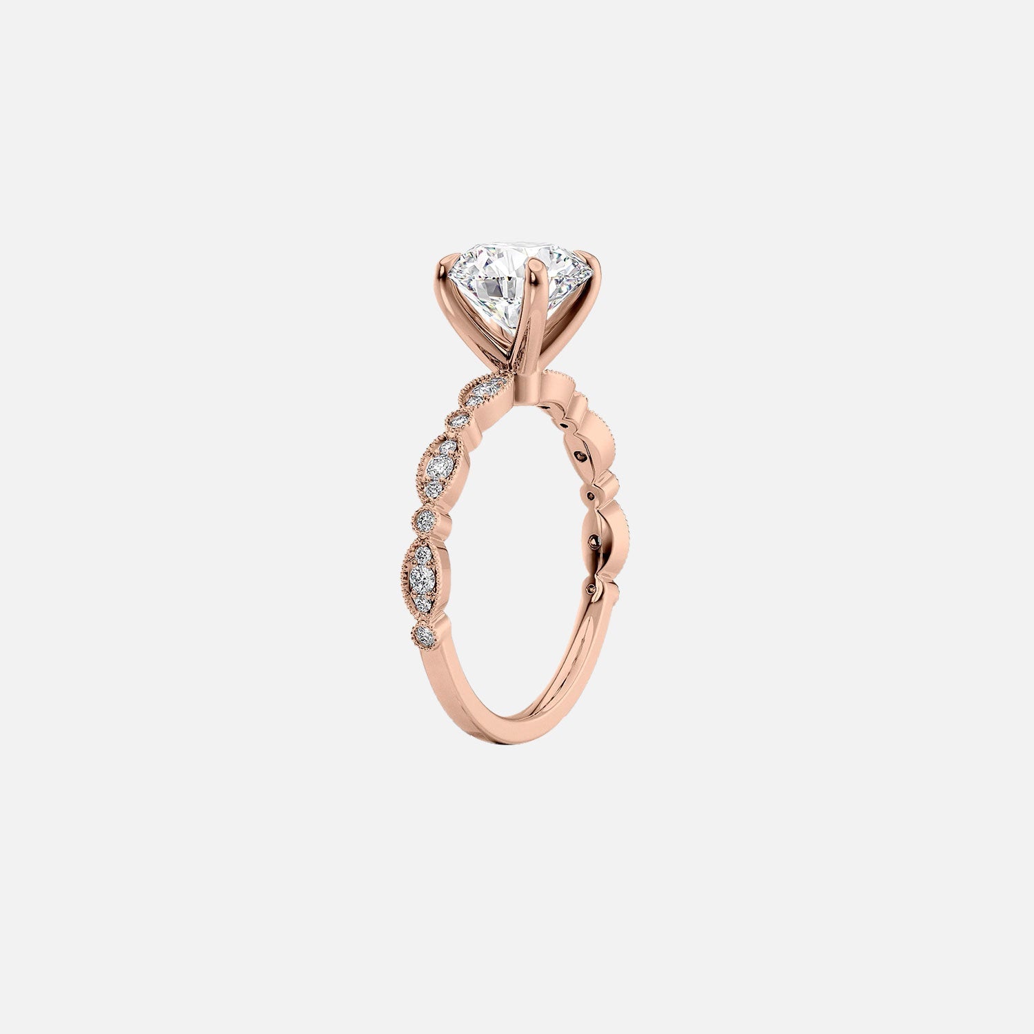  The Jasmine Oval Moissanite Ring 14k Rose Gold 002