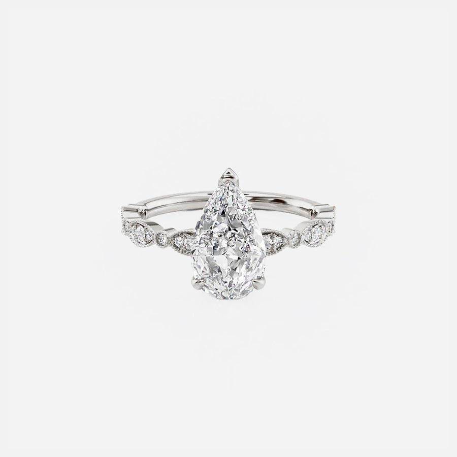  The Jasmine Pear Moissanite Ring 14k White Gold 001