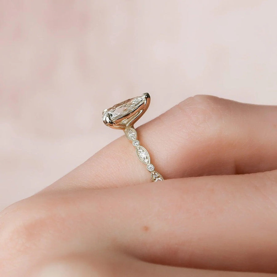  The Jasmine Pear Moissanite Ring 14k Yellow Gold 004 Final