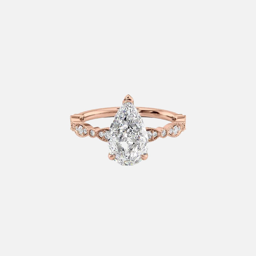  The Jasmine Pear Moissanite Ring 18k Rose Gold 001