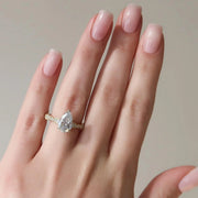  The Jasmine Pear Moissanite Ring 18k Yellow Gold 003