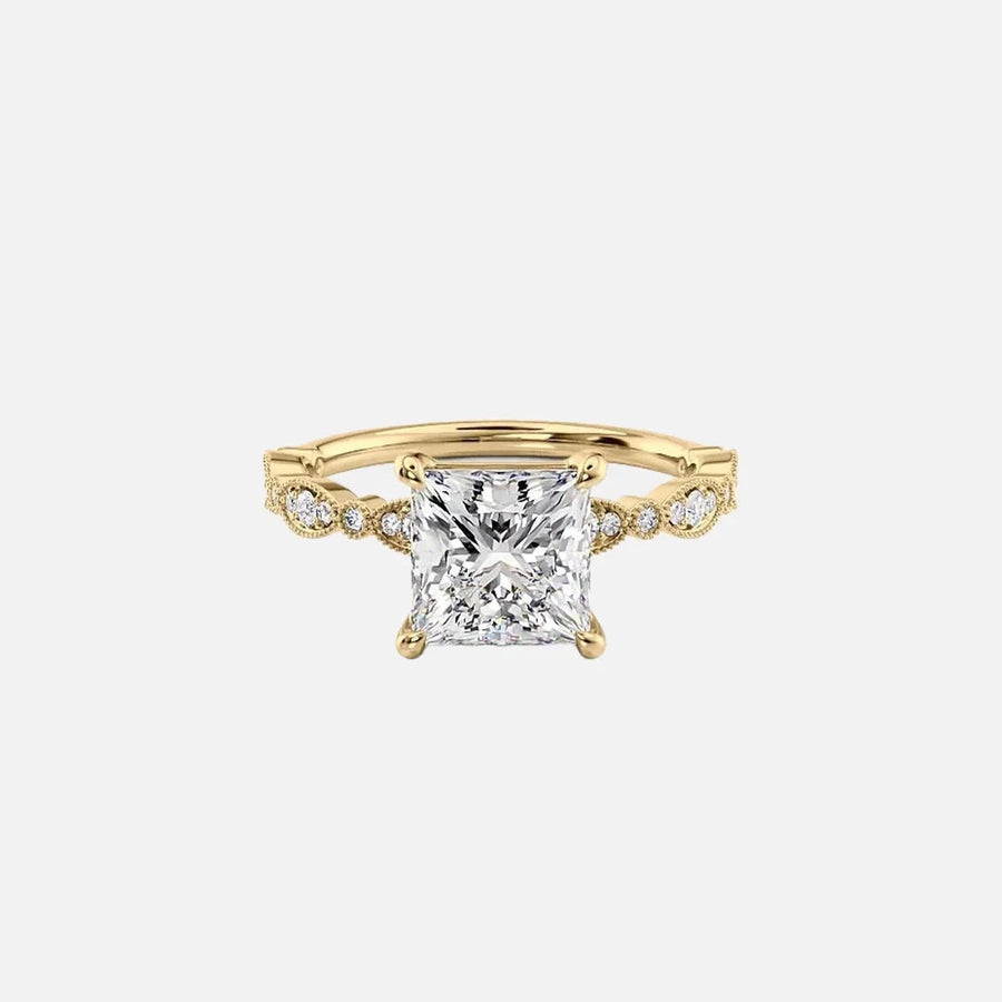 The Jasmine Princess Lab Diamond Ring 14k Yellow Gold 001