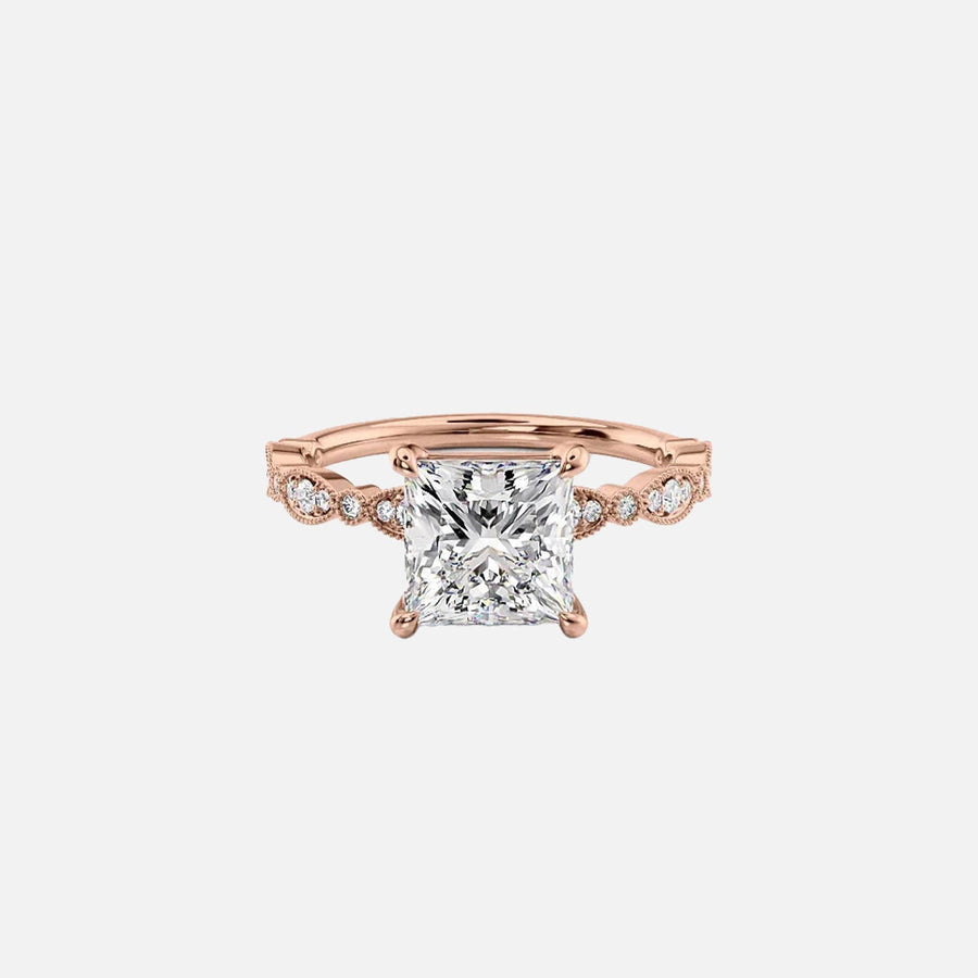  The Jasmine Princess Lab Diamond Ring 18k Rose Gold 001