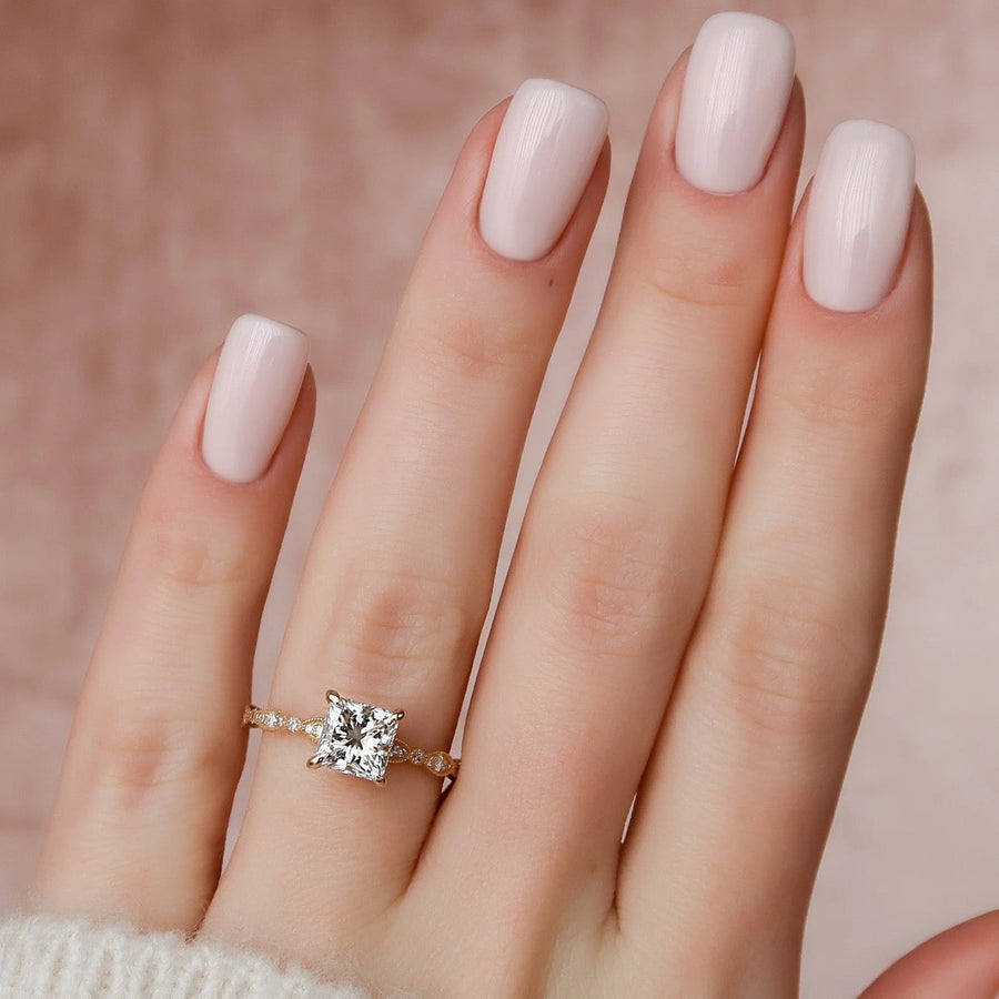  The Jasmine Princess Lab Diamond Ring 18k Rose Gold 003