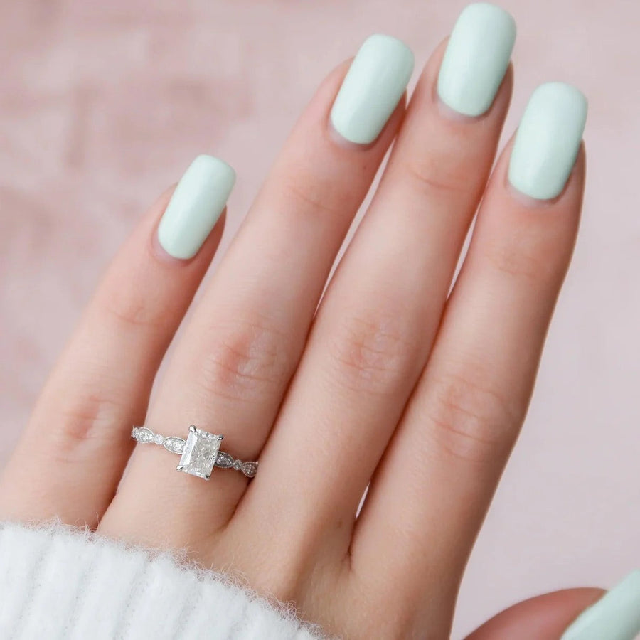  The Jasmine Radiant Lab Diamond Ring 14k White Gold 003