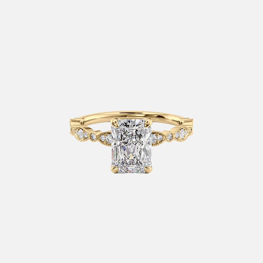 The Jasmine Radiant Lab Diamond Ring 14k Yellow Gold 001