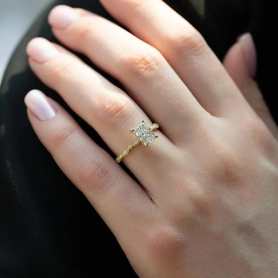  The Jasmine Radiant Lab Diamond Ring 18k Yellow Gold 003