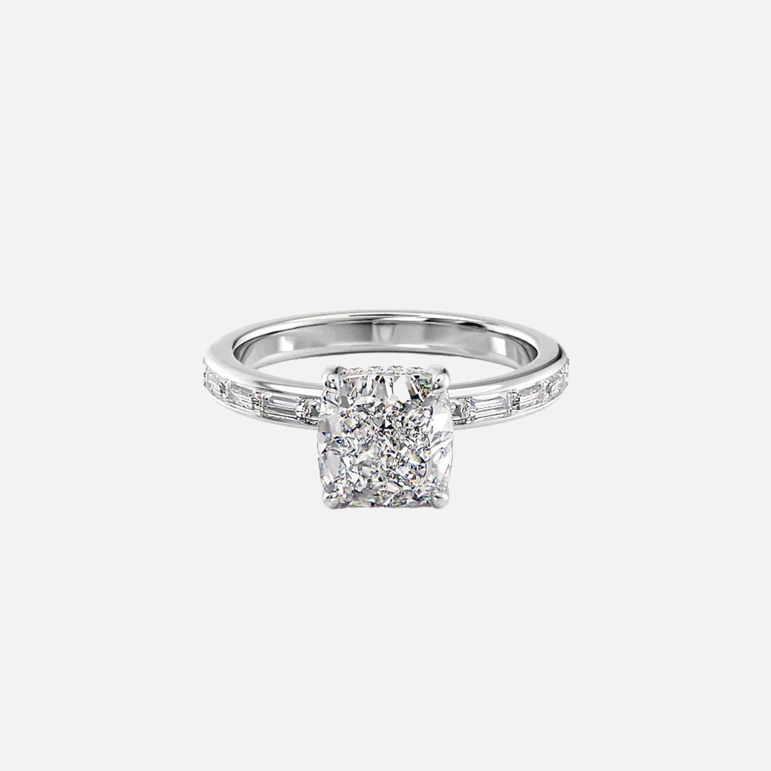  The Jennifer Cushion Moissanite Ring 14k White Gold 001