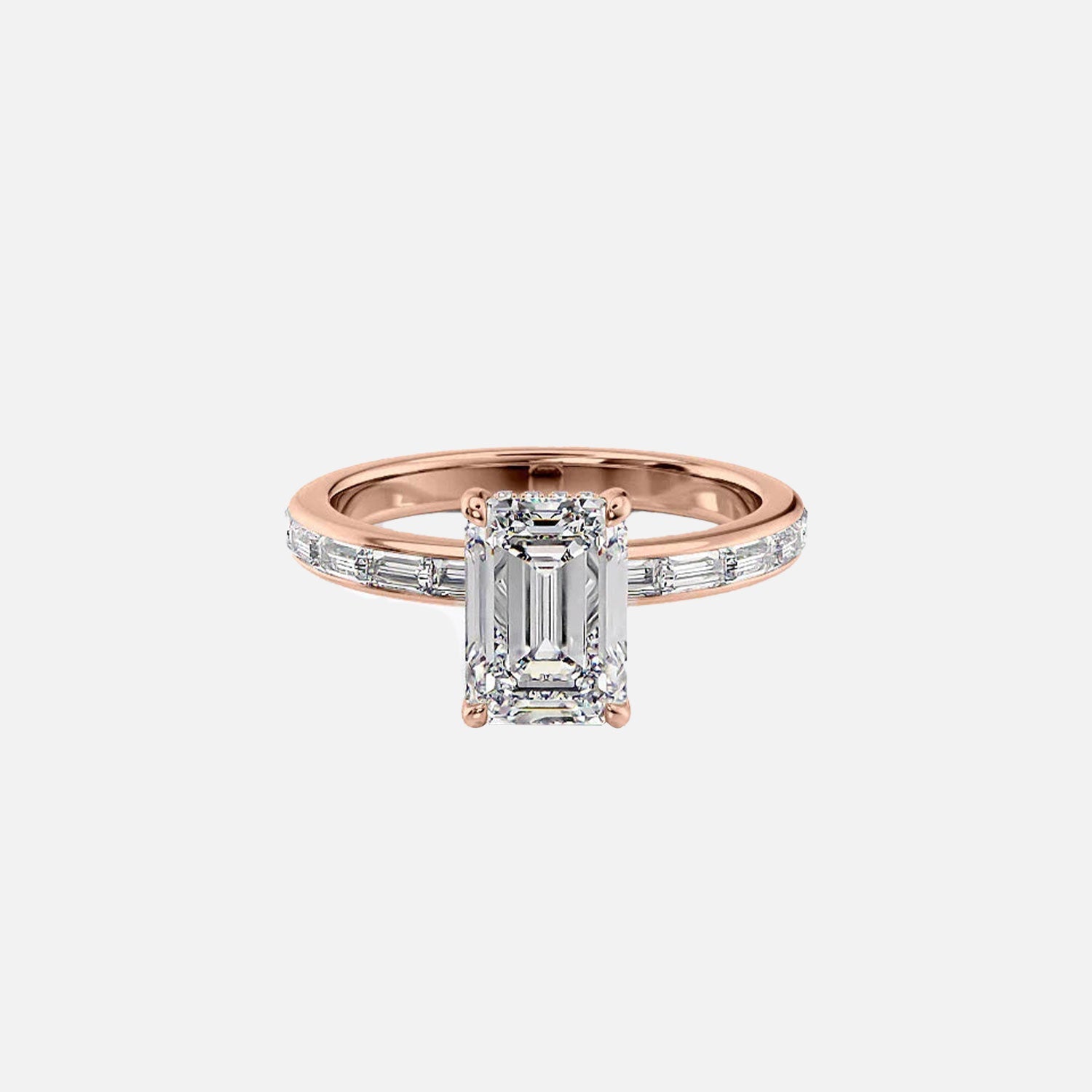  The Jennifer Emerald Lab Diamond Ring 14k Rose Gold 001