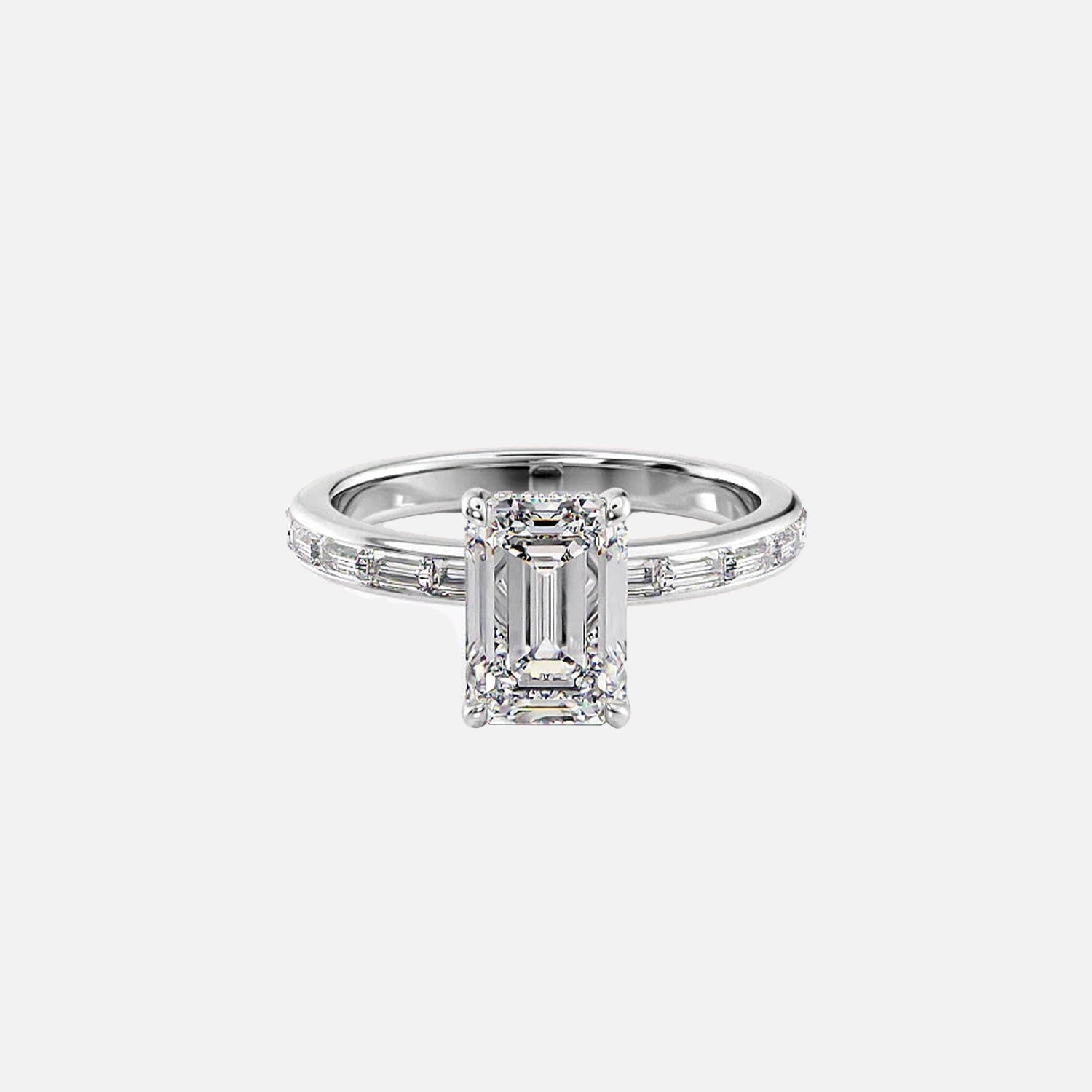  The Jennifer Emerald Lab Diamond Ring 14k White Gold 001