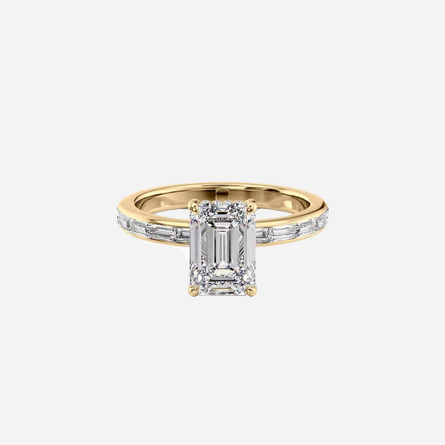 The Jennifer Emerald Lab Diamond Ring 14k Yellow Gold 001